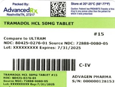 Label 1 (Tramadol HCl 80425 0276 01)